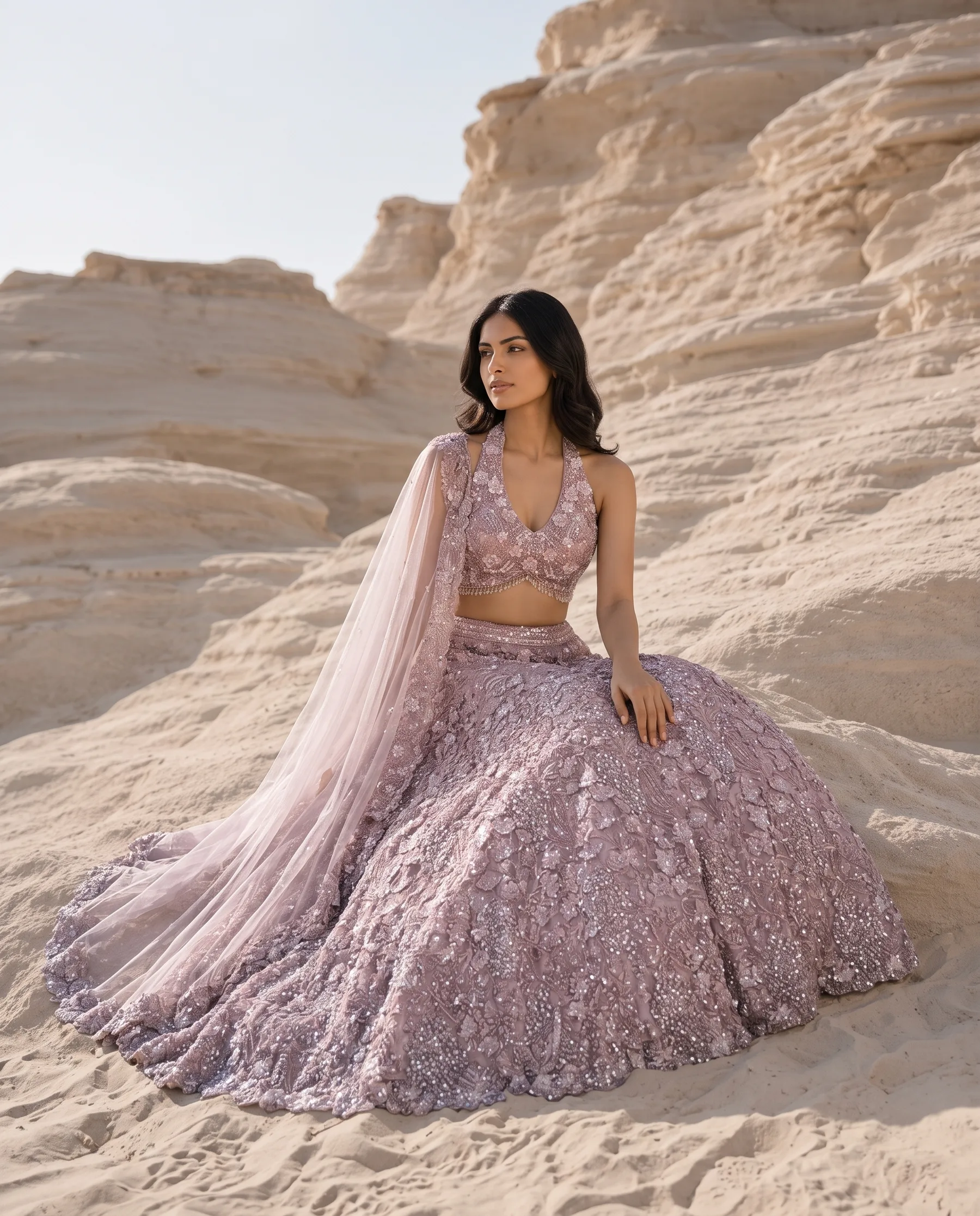 Lilac Lehenga Set — Lilac Bridal Lehenga by Charmie Galaiya