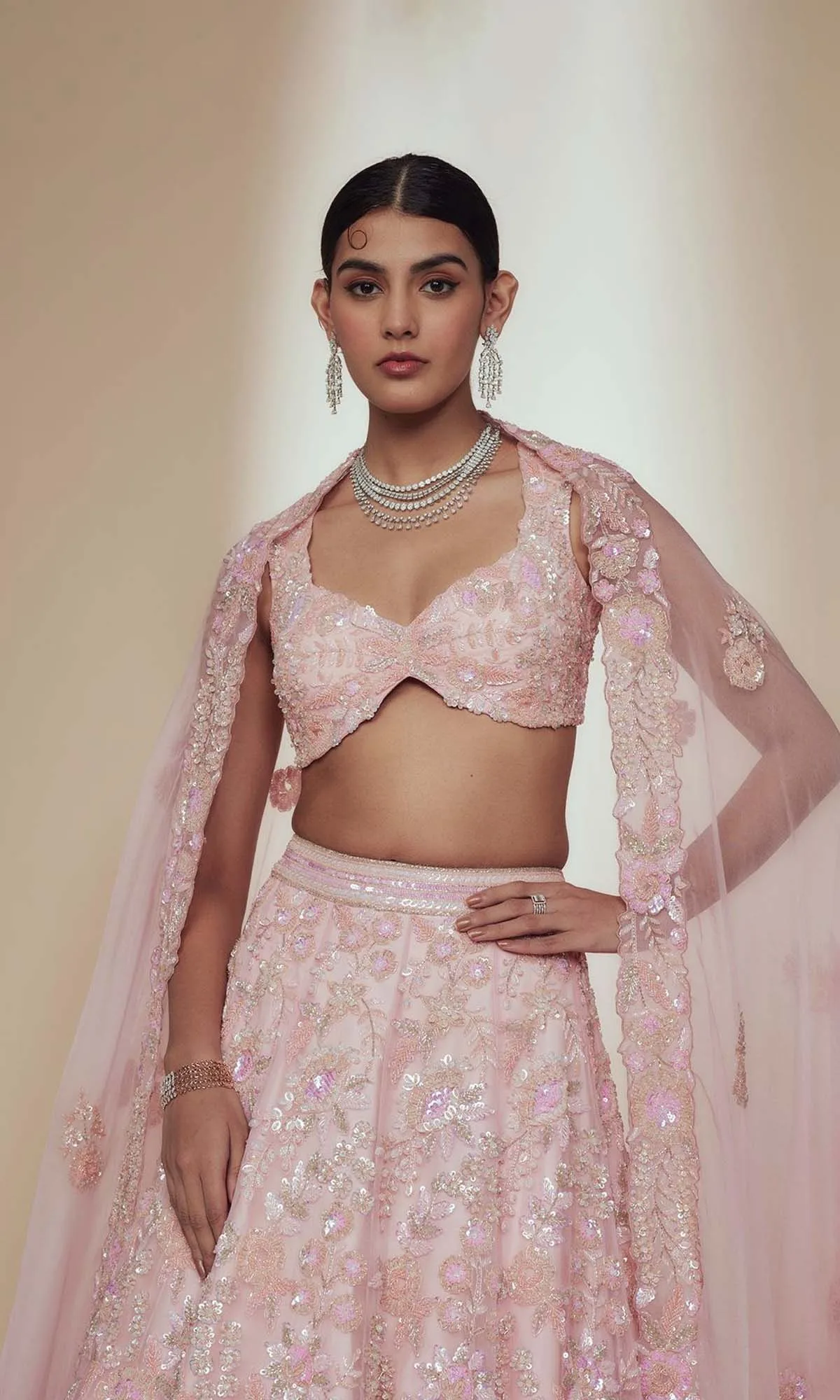 Peachy Pink Lehenga Set — alternate view